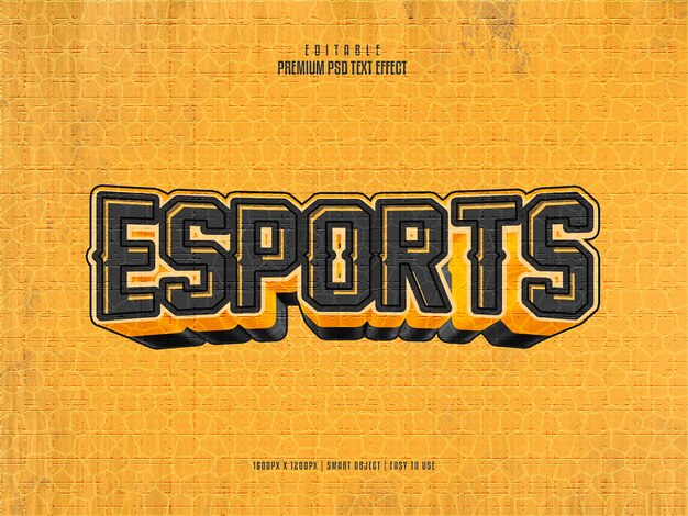 Efecto de texto psd premium totalmente editable de deportes electrónicos