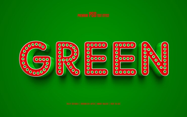 PSD efecto de texto psd premium totalmente editable verde