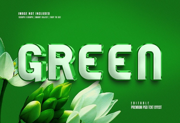 Efecto de texto psd premium totalmente editable verde