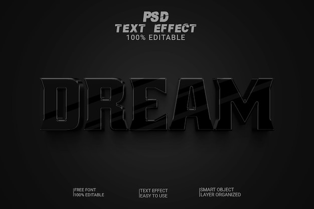 PSD efecto de texto psd sueño 3d