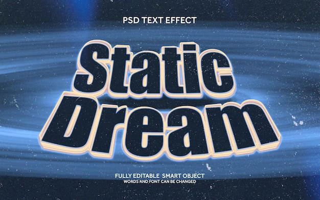 Efecto de texto PSD de sueño estático
