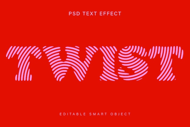 PSD efecto de texto psd de textura de línea de remolino