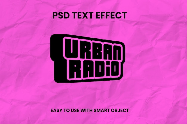 PSD efecto de texto psd urban radio movimiento fácil con objeto inteligente