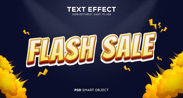 PSD efecto de texto psd de venta flash fácil de usar