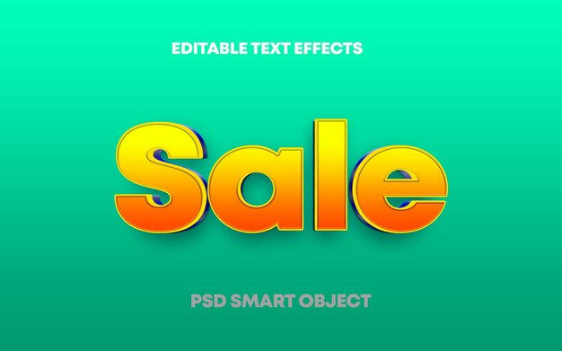 Efecto de texto PSD de venta