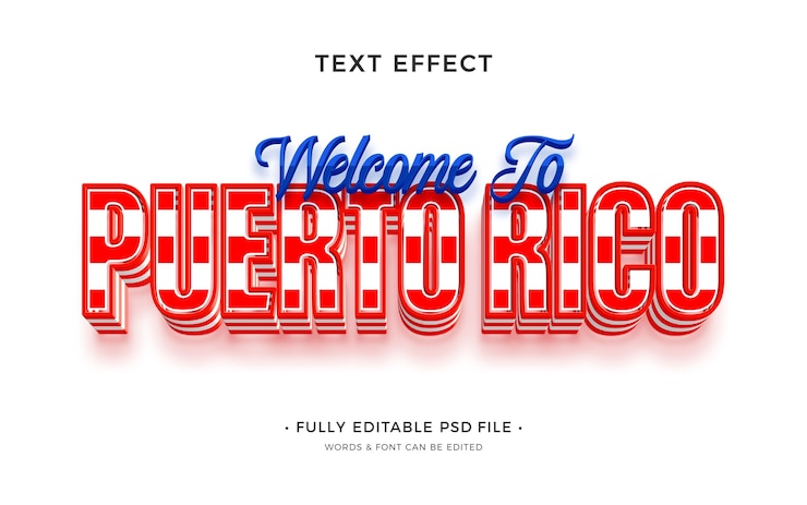 PSD efecto de texto de puerto rico