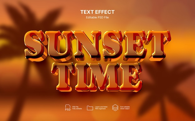 Efecto de texto de puesta de sol