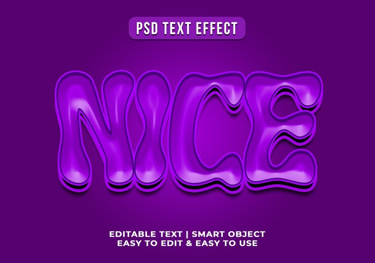 PSD efecto de texto púrpura muy bonito
