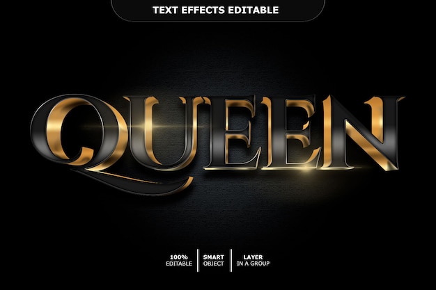 PSD efecto de texto queen editable