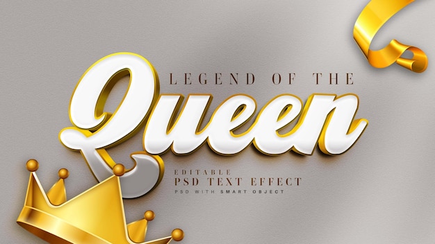 PSD efecto de texto queen gold