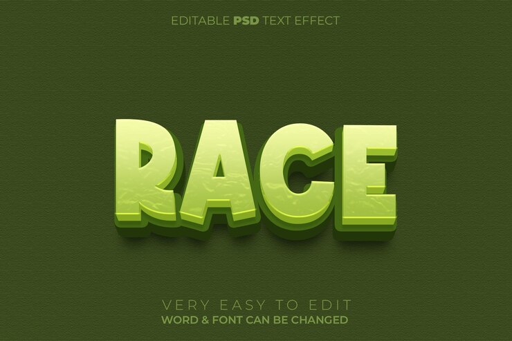 PSD efecto de texto race 3d