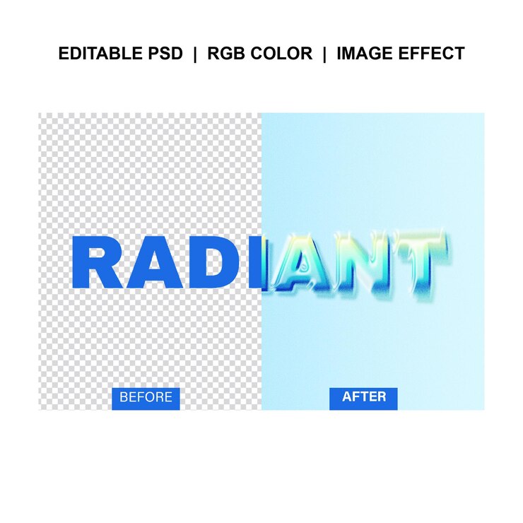 PSD efecto de texto radiante