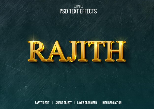 Efecto de texto de Rajith Gold
