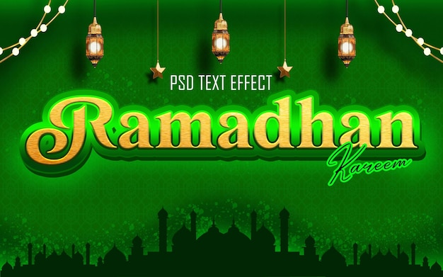 Efecto de texto de Ramadan Kareem