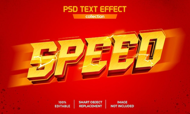 EFECTO DE TEXTO DE RAYO DE VELOCIDAD ROJO AMARILLO