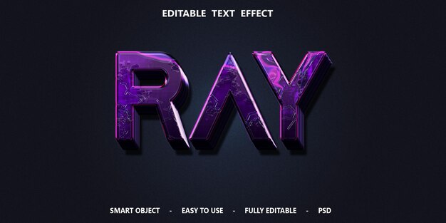 Efecto de texto de rayos 3d