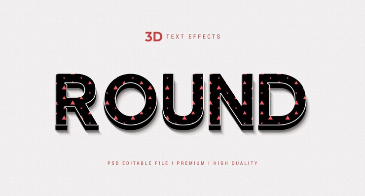 PSD efecto de texto redondo 3d