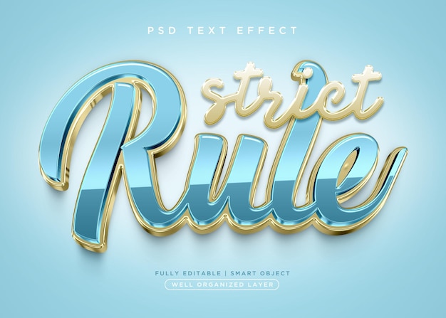 efecto de texto de regla de estilo 3d