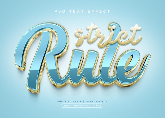 PSD efecto de texto de regla de estilo 3d