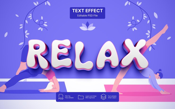 PSD efecto de texto relajado