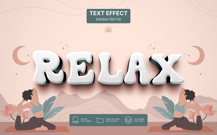 PSD efecto de texto relajado