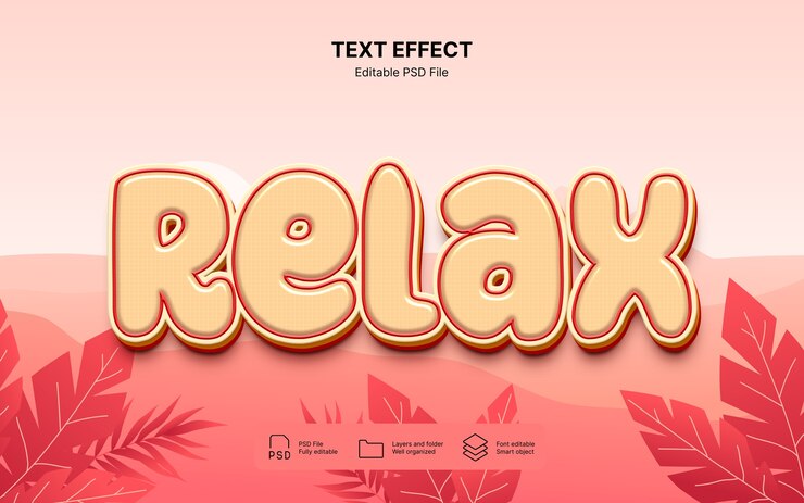 PSD efecto de texto relajado