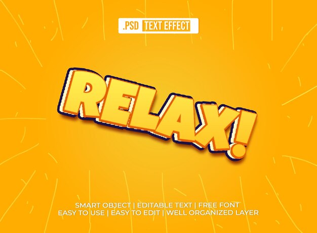 El efecto de texto relax 3D es editable