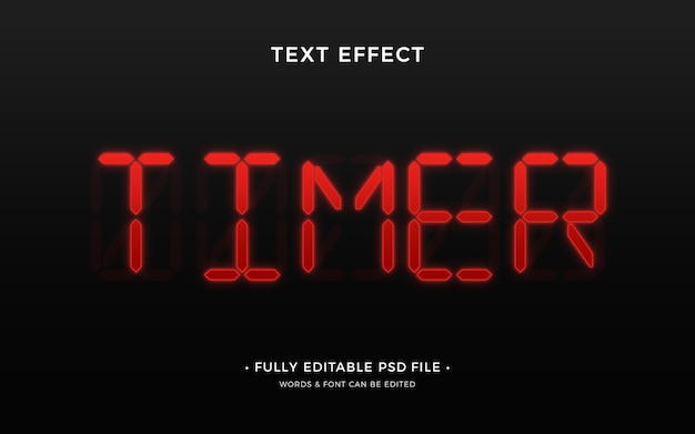 Efecto de texto de reloj digital