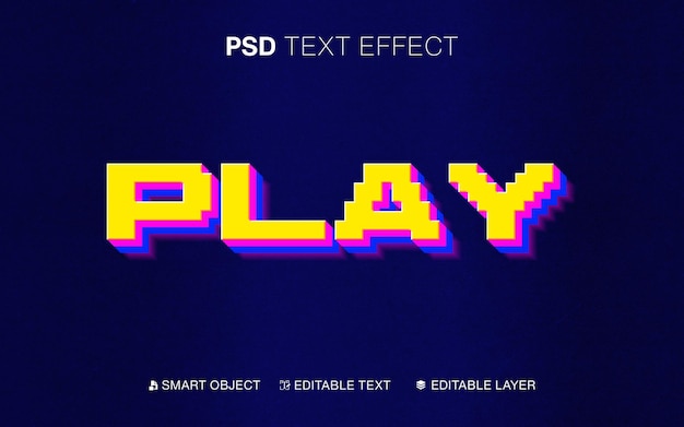 Efecto de texto de reproducción 3D para el juego