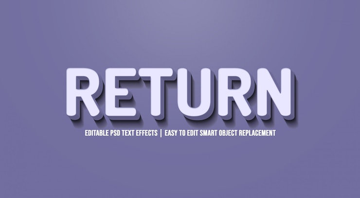 PSD efecto de texto de retorno psd premium