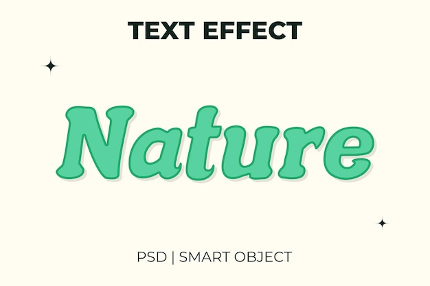 Efecto de texto retro 3d verde natural