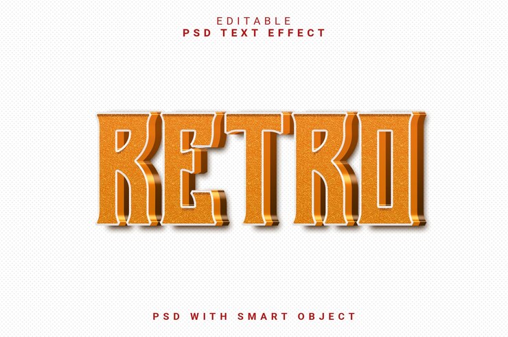 PSD efecto de texto retro 3d