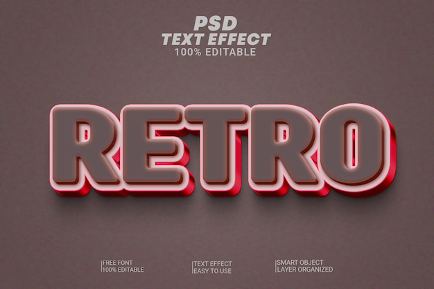 PSD efecto de texto retro creativo psd