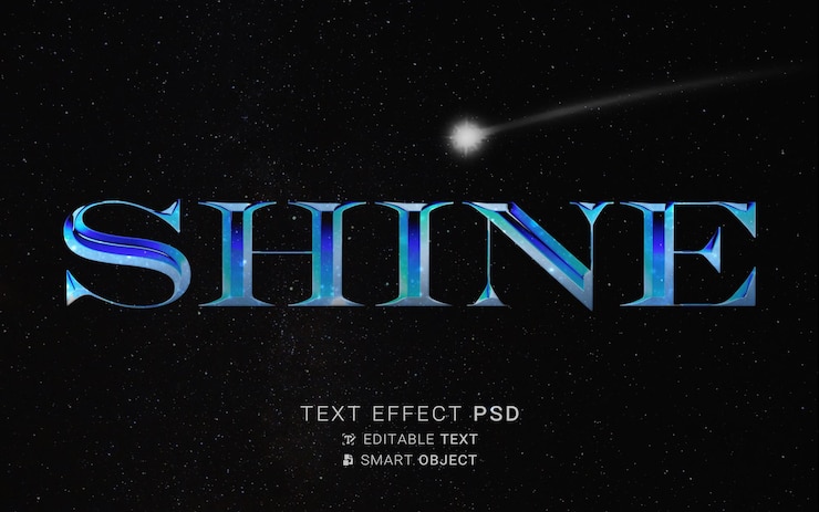 PSD efecto de texto retro cromado
