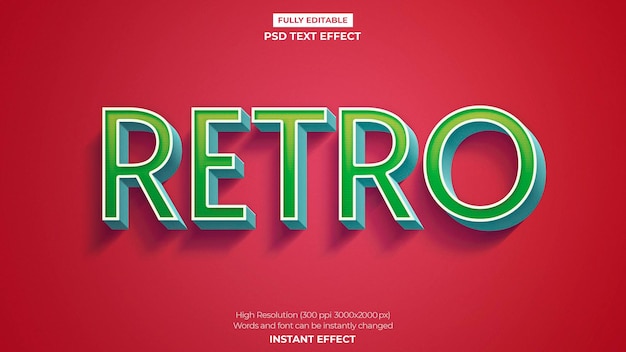 Efecto de texto retro editable