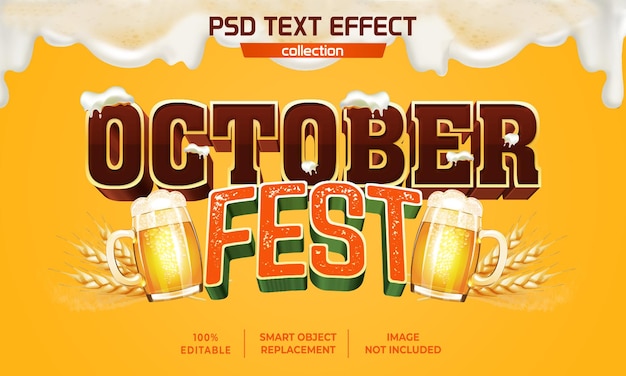 PSD efecto de texto retro de octoberfest