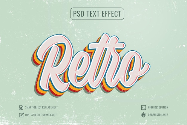 PSD efecto de texto retro sucio psd