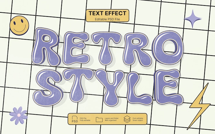 PSD efecto de texto retro vintage