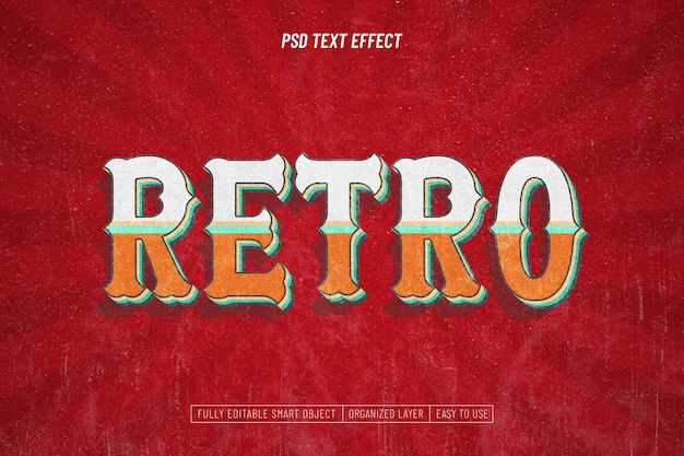 Efecto de texto retro vintage