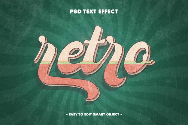 PSD efecto de texto retro vintage