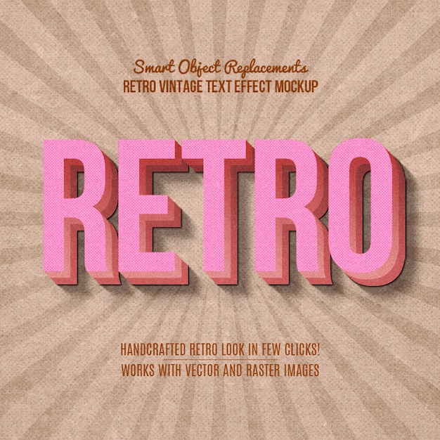 Efecto de texto retro vintage