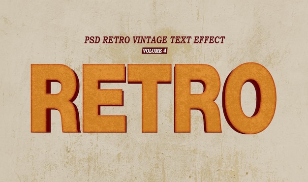 PSD efecto de texto retro vintage