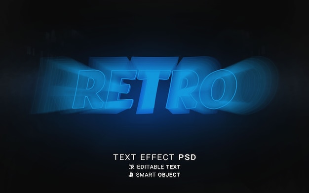 PSD efecto de texto retro