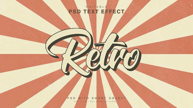 PSD efecto de texto retro