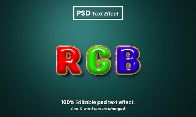 Efecto de texto rgb premium editable 3d rgb