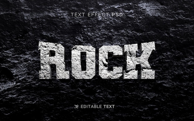 PSD efecto de texto de roca