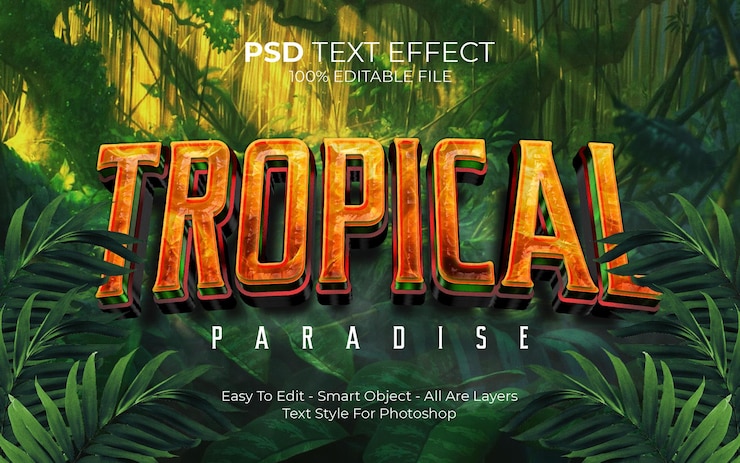 PSD efecto de texto de rock star