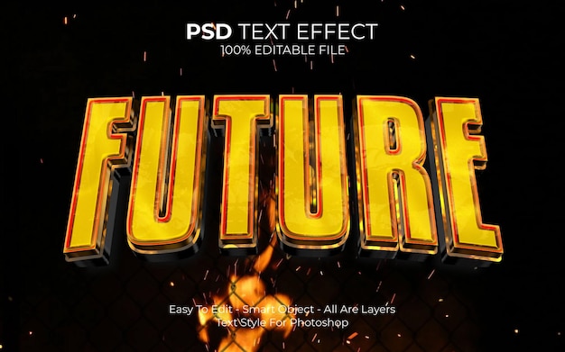 PSD efecto de texto de rock star