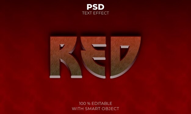 PSD efecto de texto rojo 3d