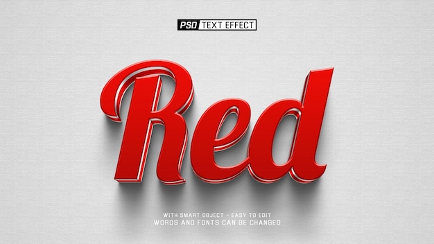Efecto de texto rojo 3D
